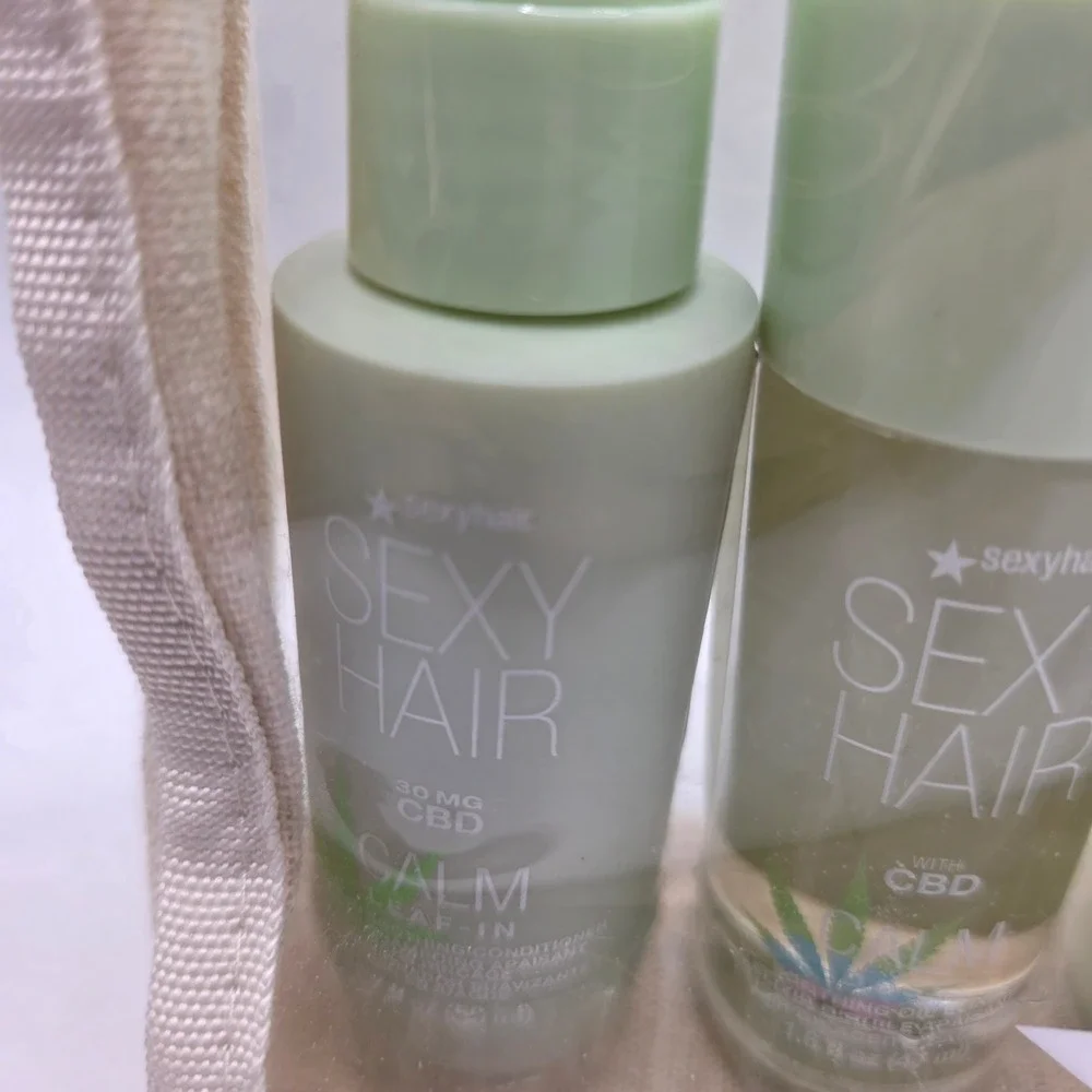 Sexy Hair Calm CBD 5 Piece Travel Set Shampoo Conditioner Oil Dry Creme New